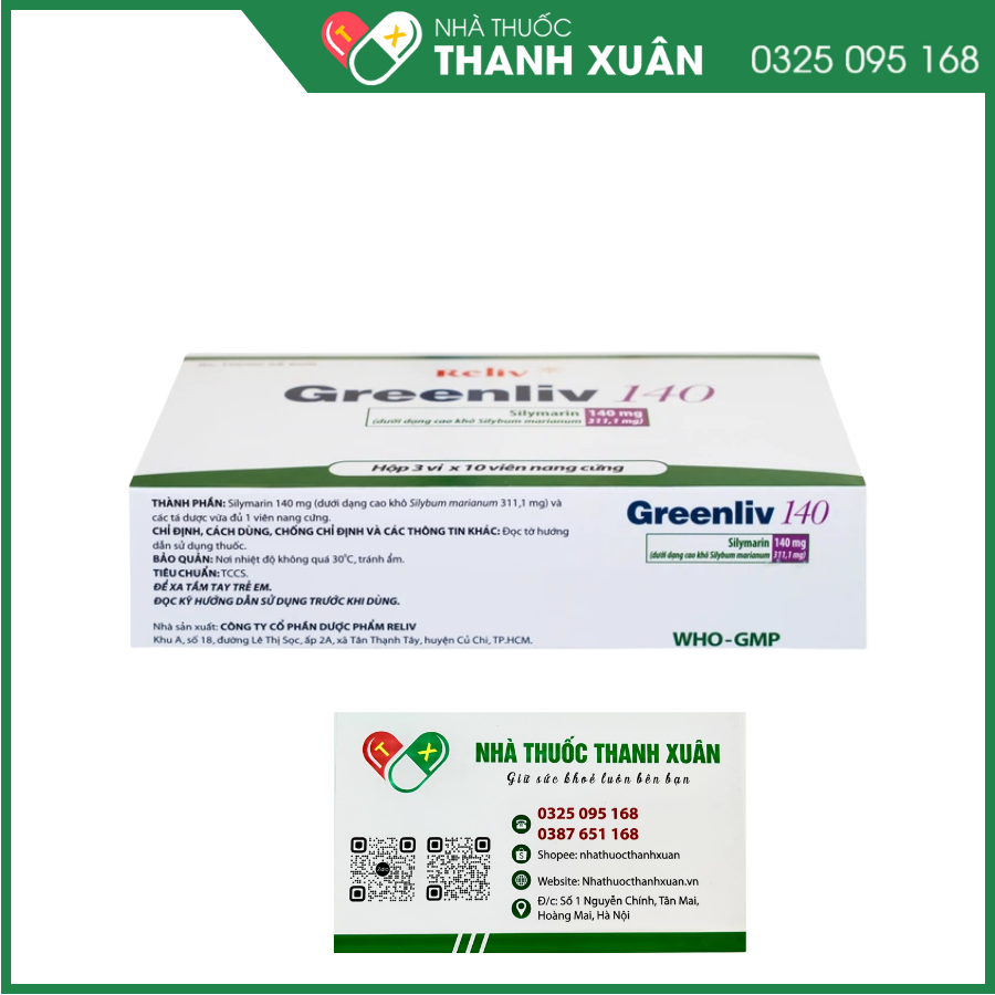 Greenliv 140 Reliv điều trị rối loạn tiêu hóa trong các bệnh về gan